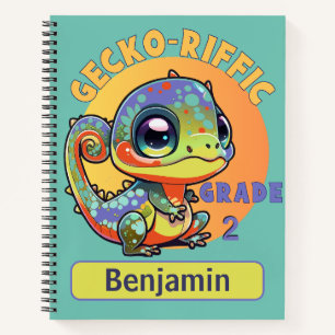 Gecko Custom Grade Name Alphabet Number Line Days Notebook