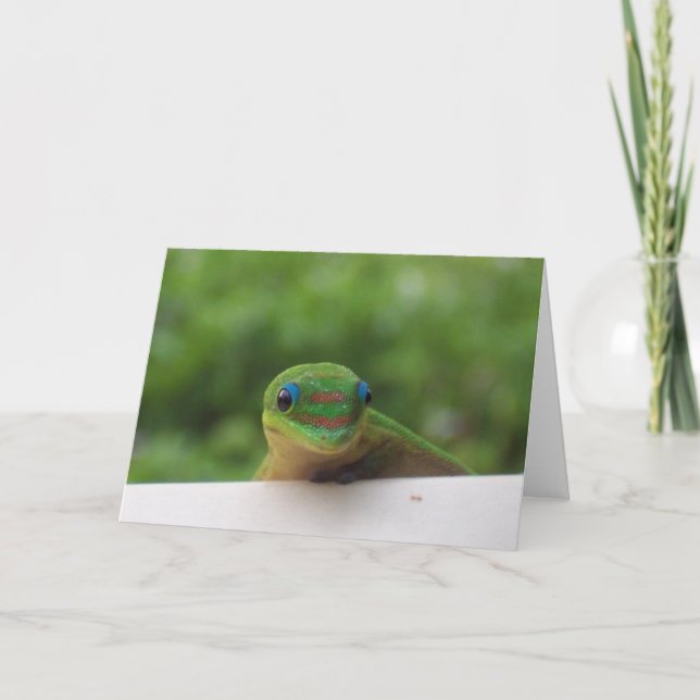 Gecko dans le carte pour notes de tropiques (Devant)