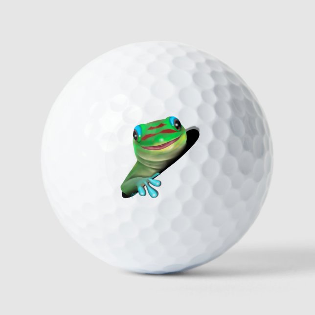 Gecko in a Hole Golf Balls (Front)