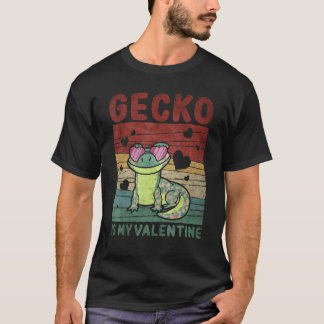 Gecko Is My Valentine Gecko Valentine's Day Vinta T-Shirt