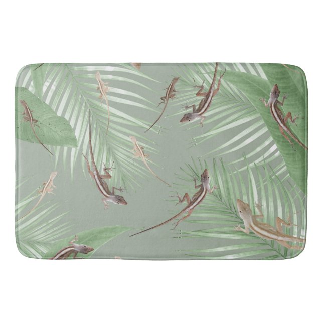 Gecko Jungle Dream #2 #decor #art Bath Mat (Front)