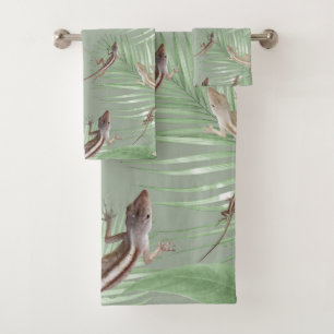 Gecko Jungle Dream #2 #decor #art Bath Towel Set