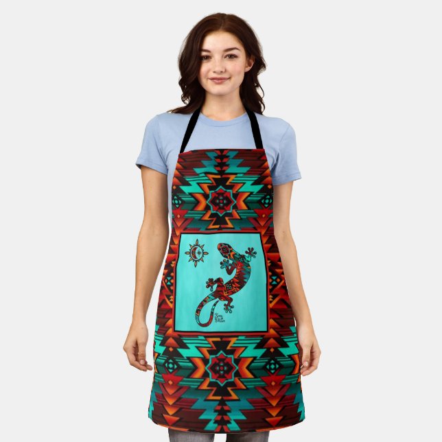 Gecko Lizard And Sun Apron (Worn)