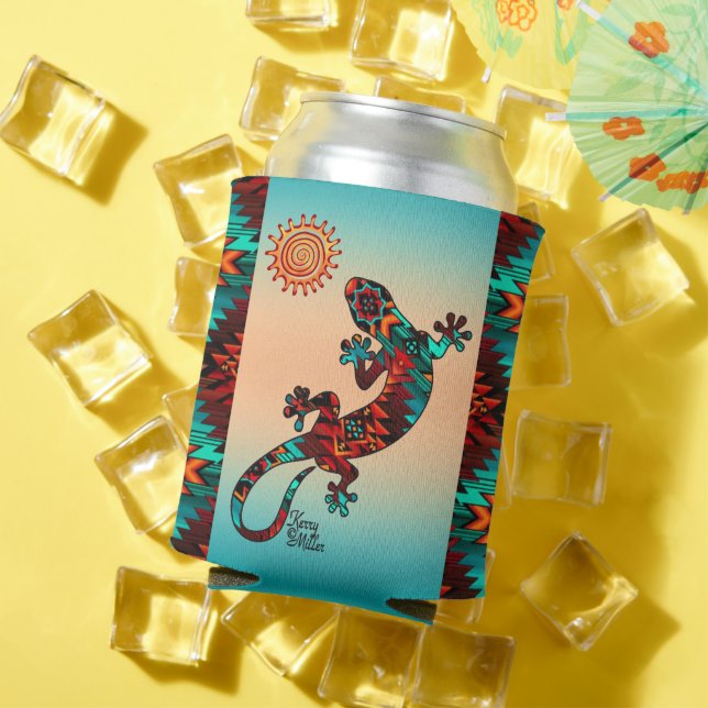 Gecko Lizard And Sun Can Cooler (In Situ Summer)