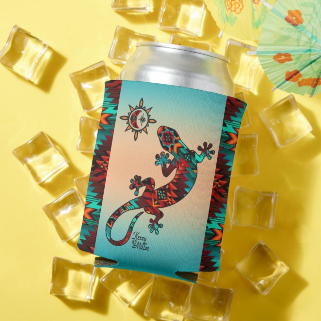 Gecko Lizard And Sun Can Cooler (In Situ Summer)