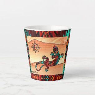 Gecko Lizard And Sun Latte Mug