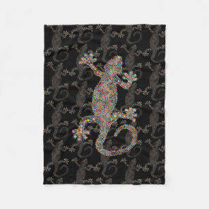 gecko LIZARD ART Fleece Blanket