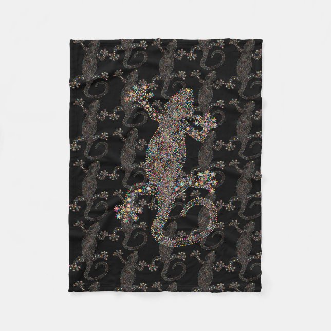gecko LIZARD ART Fleece Blanket (Front)
