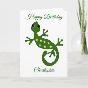 Gecko Lizard Birthday Card