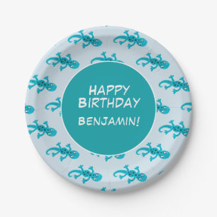 Gecko Lizard Custom Kids Birthday Paper Plate