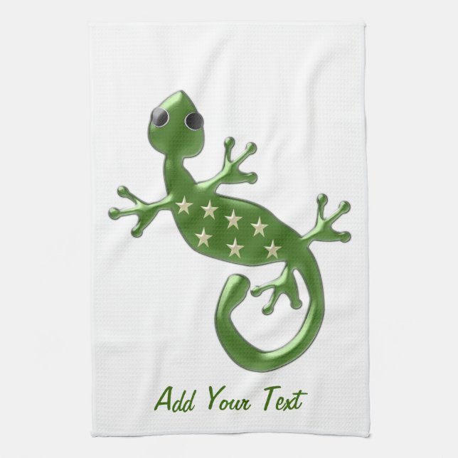 Gecko Lizard Design Kitchen Towel (Vertical)