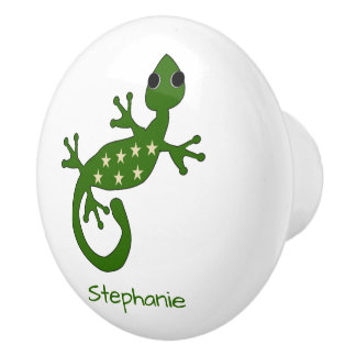 Gecko Lizard Design Personalised Ceramic Knob