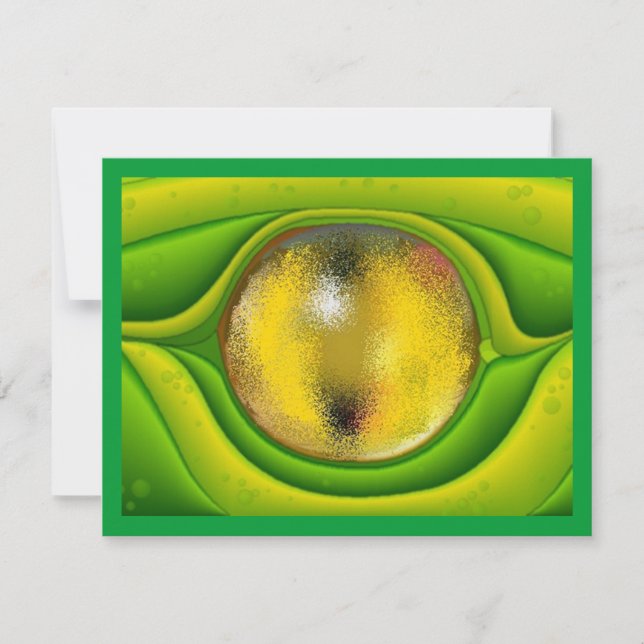 GECKO LIZARD DRAGON EYE INVITATION SEE YOU PARTY (Front)