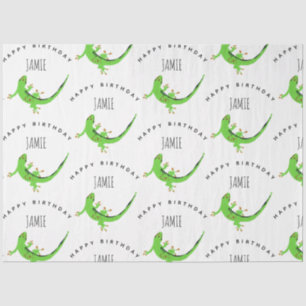 Gecko Lizard Reptile Birthday Custom Name  Tissue Paper