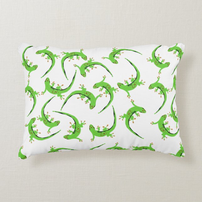 Gecko Lizard Reptile Pattern  Accent Pillow (Front)