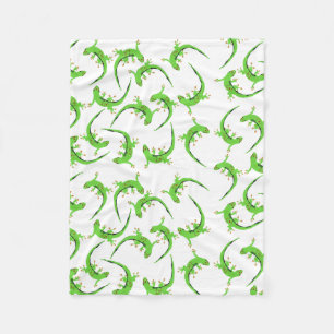 Gecko Lizard Reptile Pattern Fleece Blanket