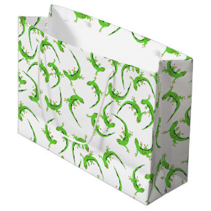 Gecko Lizard Reptile Pattern Large Gift Bag