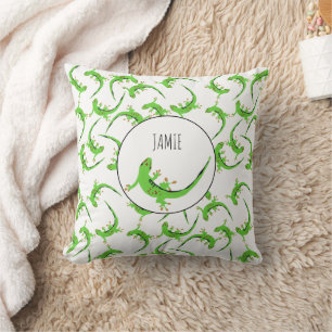 Gecko Lizard Reptile Pattern  Throw Pillow