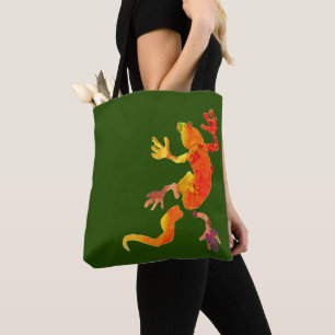 Gecko lizard wildlife eco reptile tote bag
