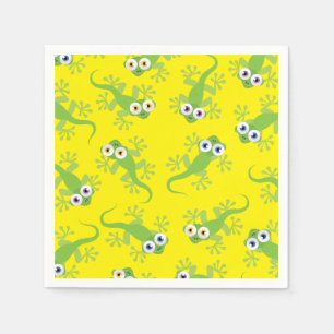 Gecko Lizards Birthday Party Cute Kids Napkins