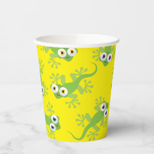Gecko Lizards Birthday Party Cute Kids Paper Cups