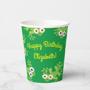 Gecko Lizards Birthday Party Cute Kids Paper Cups