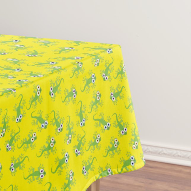 Gecko Lizards Birthday Party Cute Kids Tablecloth (In Situ)