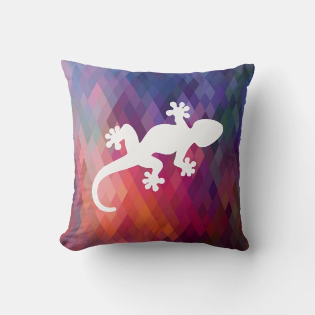 Gecko Lizards Sign Throw Pillow (Front)