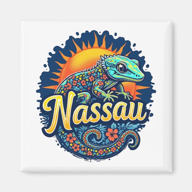 Gecko Nassau Bahamas Caribbean Magnet (Front)