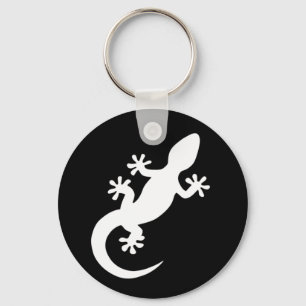 Gecko noir et blanc keychain