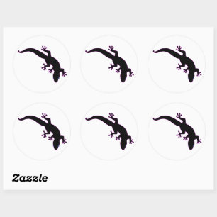 GECKO Pink Outline Classic Round Sticker