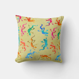 Gecko reptile eco nature throw pillow