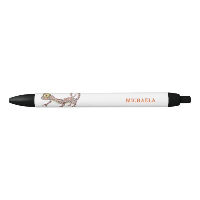 Gecko Reptile Personalized Black Ink Pen (Front)