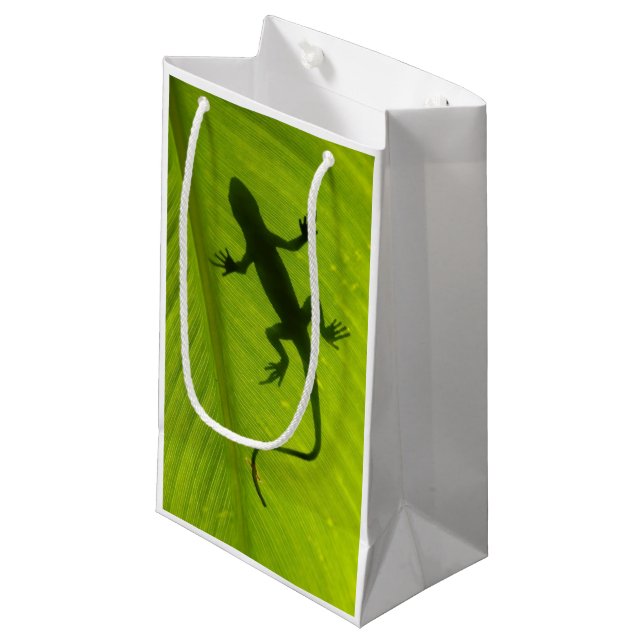 Gecko Silhouette Small Gift Bag (Front Angled)