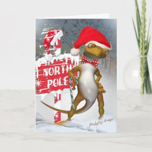Gecko Visits North Pole Cards