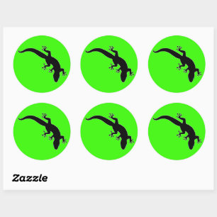 GECKO White Outline Classic Round Sticker