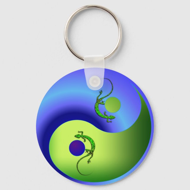 Gecko Yin Yang Keychain (Front)