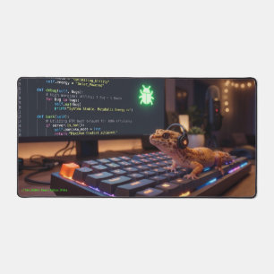 GeckoDev // Cyberpunk Programmer Extra Large Desk  Mat