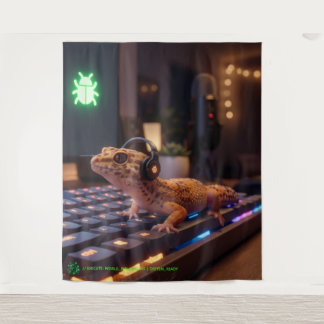 GeckoDev // Cyberpunk Programmer Immersive Wall Ta Tapestry