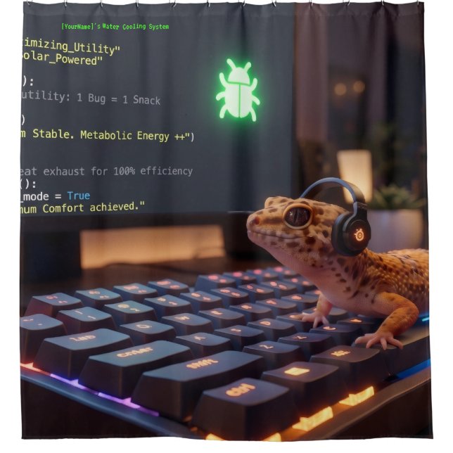 GeckoDev Personalized Cyberpunk Programmer Shower  (Front)
