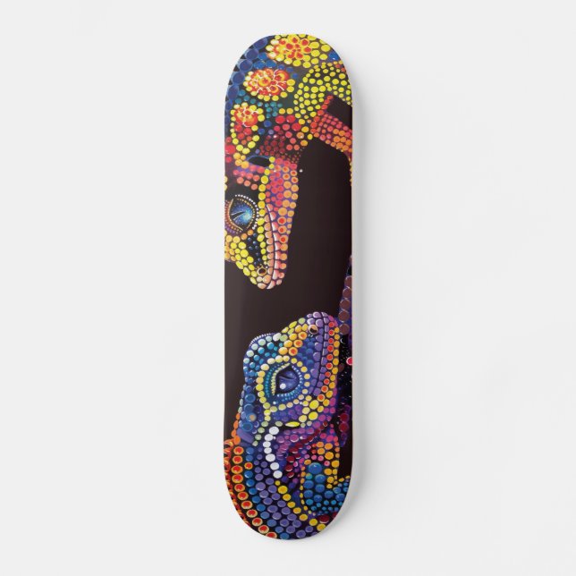 Geckos - Aboriginal Style - Skateboard Deck (Front)