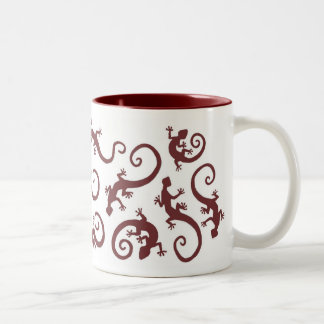 geckos_burgandy_mug Two-Tone coffee mug
