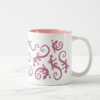 geckos_PINK_mug Two-Tone Coffee Mug
