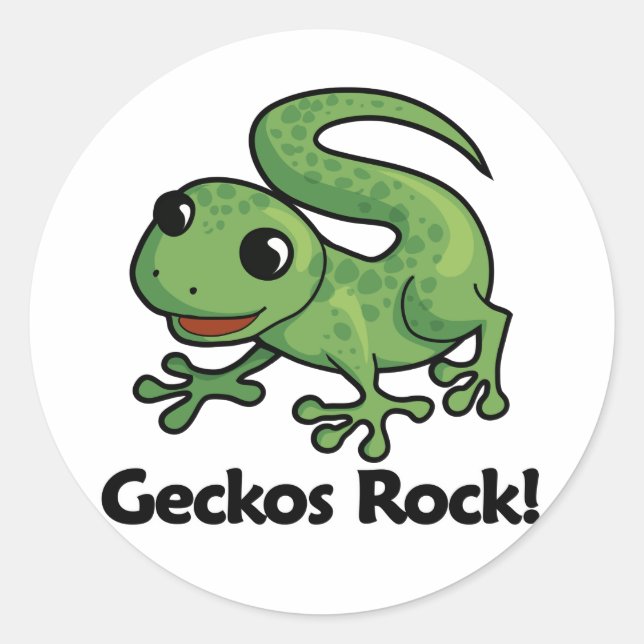 Geckos Rock! Classic Round Sticker (Front)