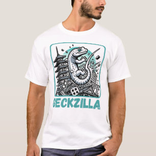 Geckzilla Japanese Funny Gecko Reptile Kaiju T-Shirt