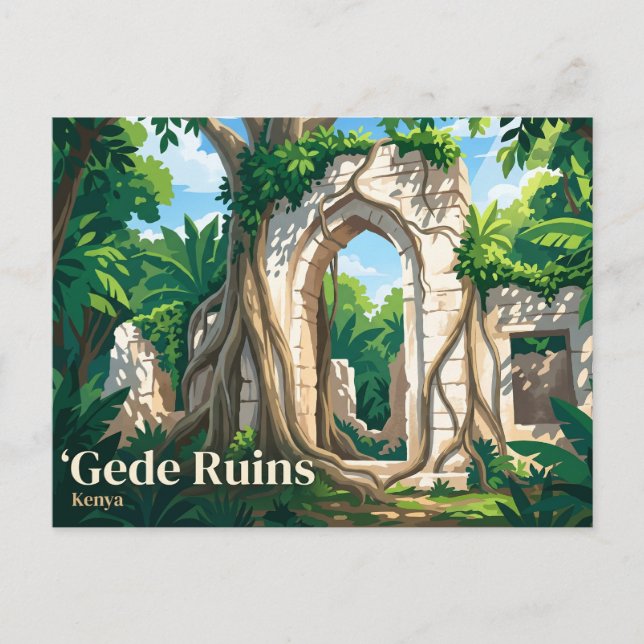 Gede Ruins Kenya Postcard (Front)