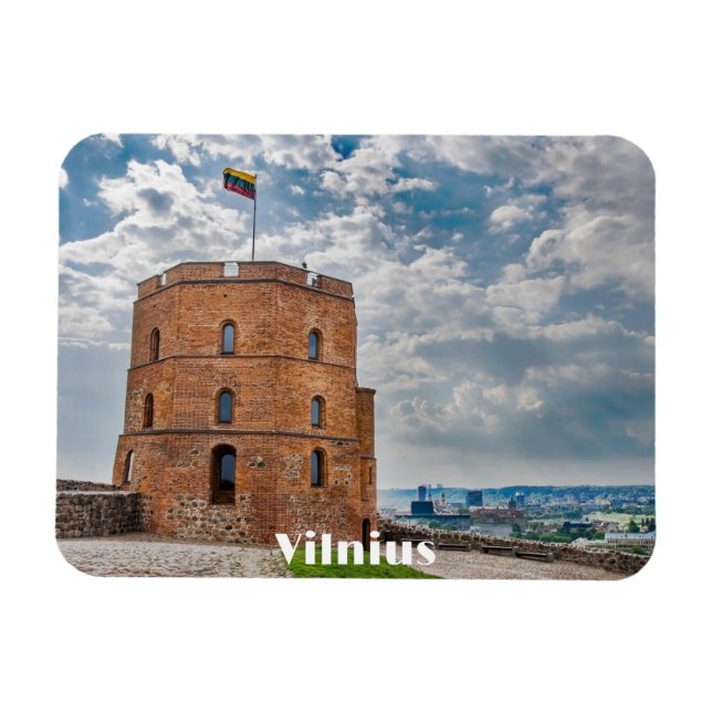 Gediminas tower in Vilnius, Lithuania Magnet (Horizontal)
