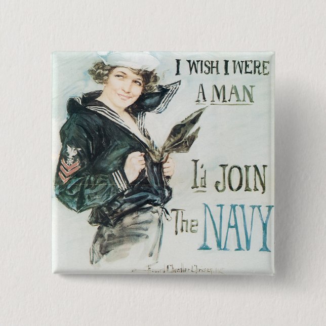 Gee!! I Wish I were a Man 2 Inch Square Button (Front)