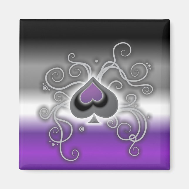 Geebot's ace spade logo square pride flag magnet (Front)