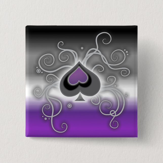 Geebot's aces colour ace spade logo pride flag 2 inch square button (Front)